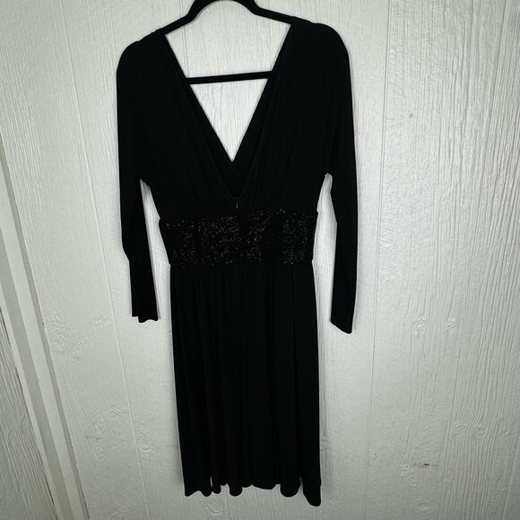 JS Boutique V Neck Knee Length Cocktail Dress Grunge Dark Romantic Size 4 Black - Picture 4 of 11